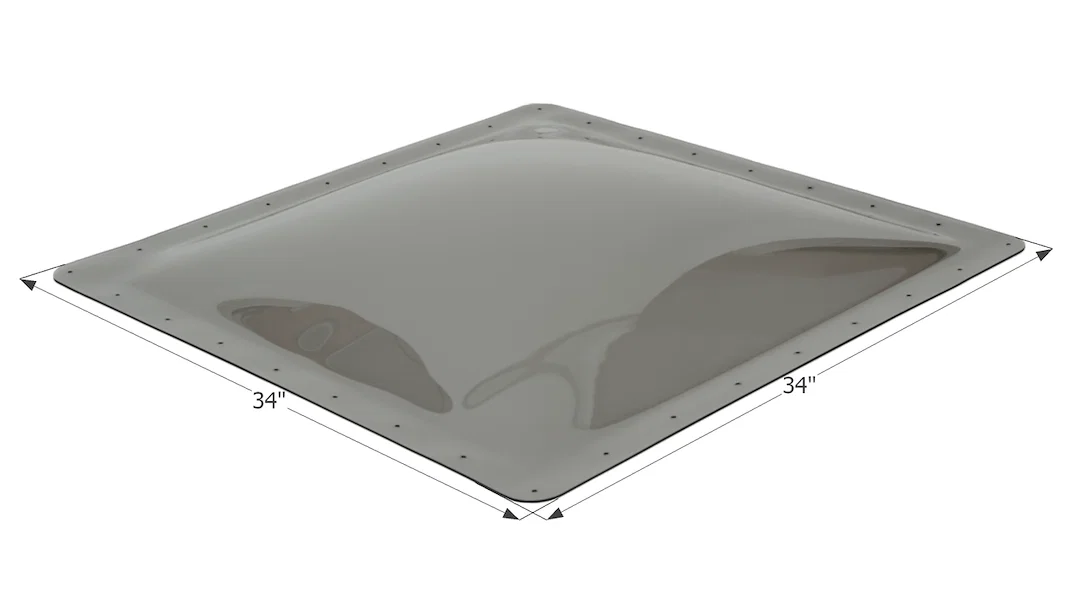 12115 – ICON Skylight, 4 Inch High Bubble Type Dome Square For 30 Inch Length x 30 Inch Width Opening 34 Inch Length ...